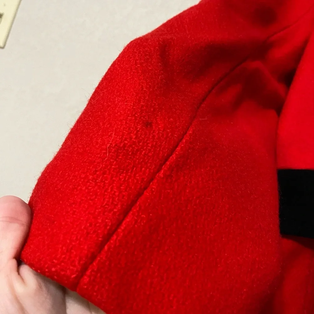 ROTHSCHILD Vintage Women’s Wool Long Coat Size 12 Red and Black Luxury Winter